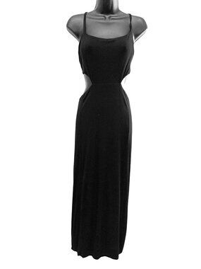 Good American Black Cutout Midi Dress Womens Size 4